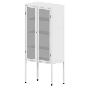 Armário vitrine 2 portas com laterais em vidro