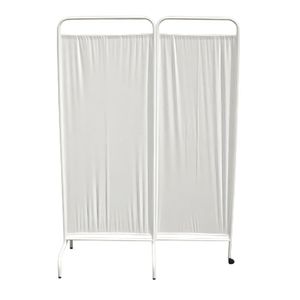 Biombo Hospitalar Duplo com Rodas Branco