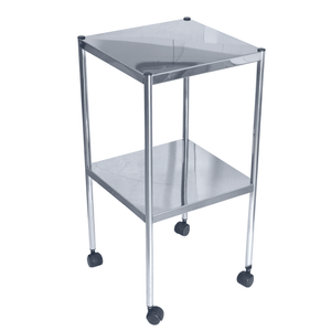 Mesa Auxiliar Hospitalar Inox com rodas 40x40x80