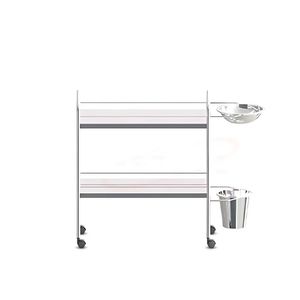 Carro de Curativo em Aço Inox com Balde e Bacia